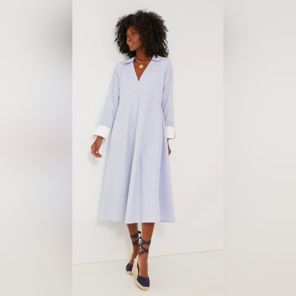 Pomander Place Light Blue and White Dress